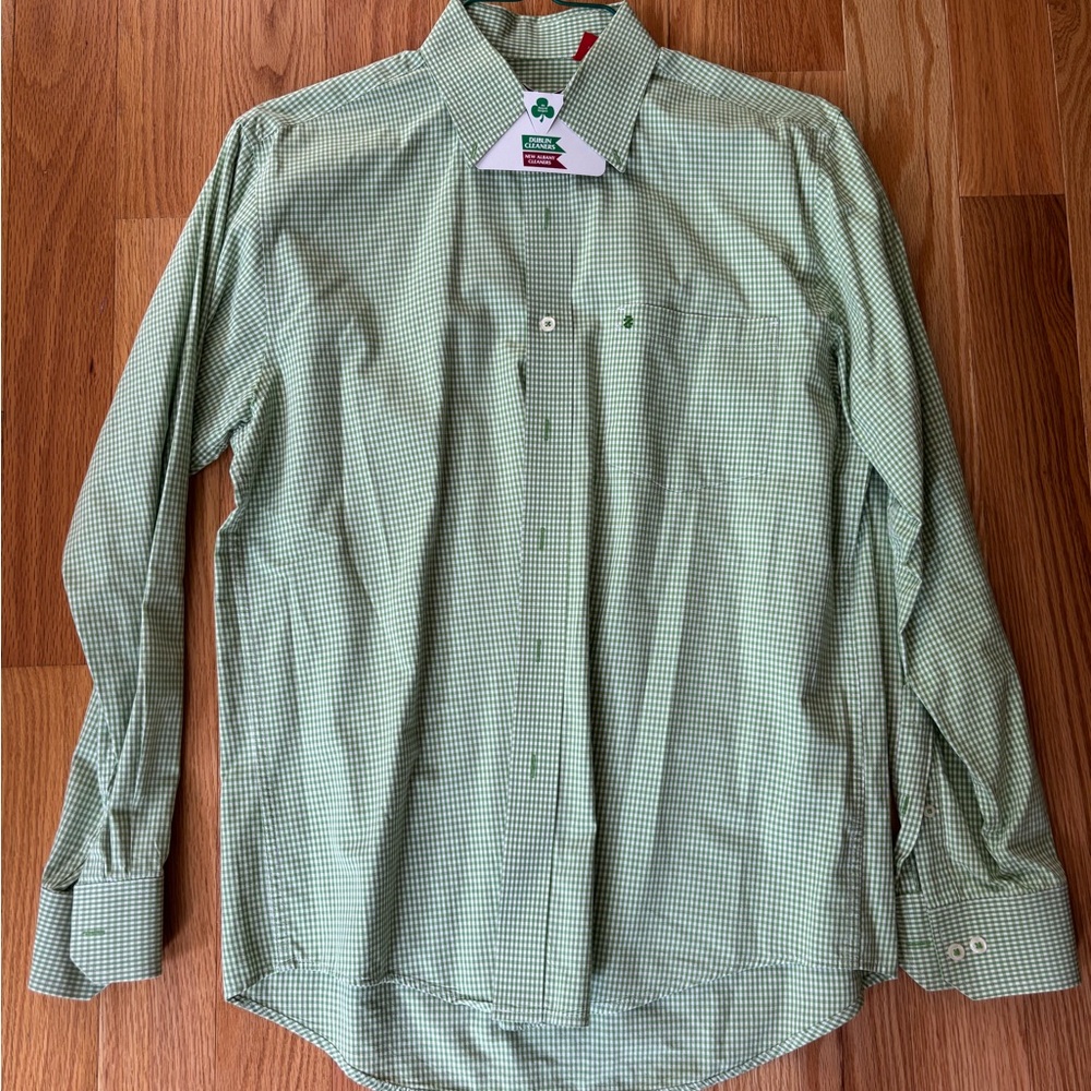 Izod Light Green Checkered Men's Shirt